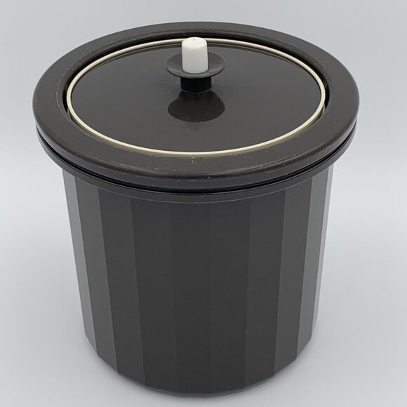 Tupperware Ice Bucket with Lid 1683 1684 1417  Insulated Brown Push Button VTG - Picture 1 of 16